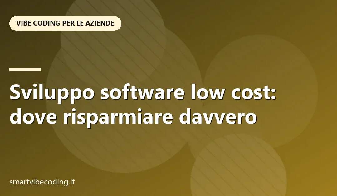 Sviluppo software low cost: dove risparmiare davvero